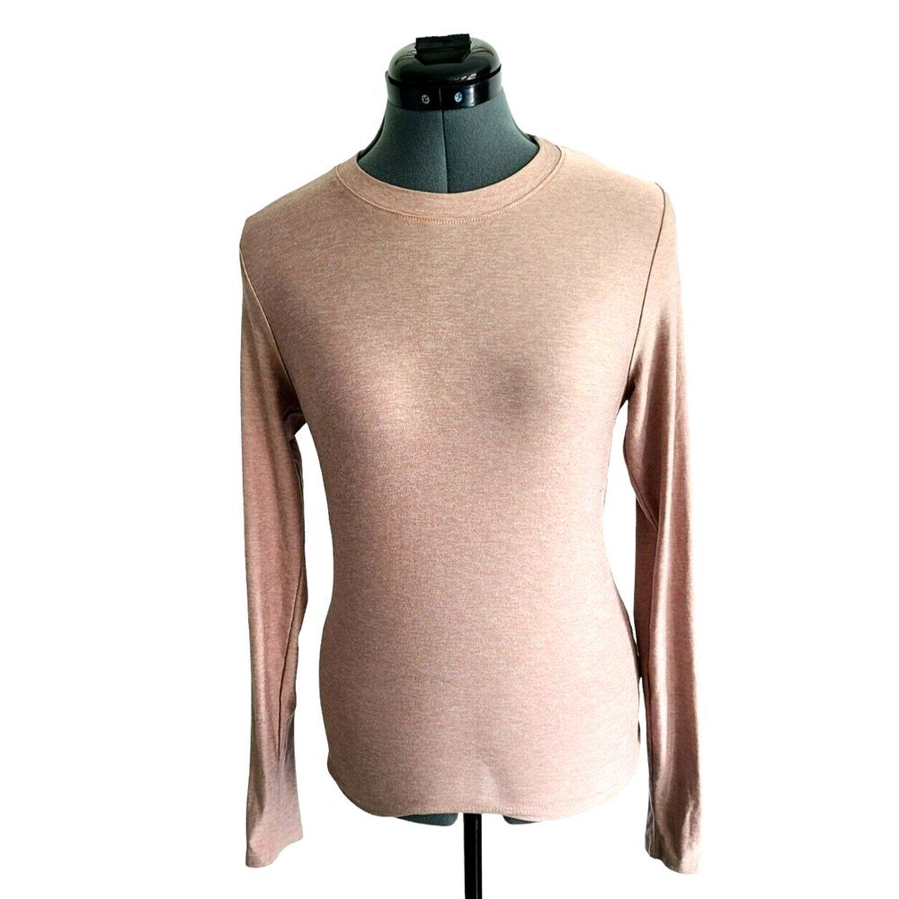 Beyond Yoga Womens Small Pink Heathered Open Back Tie Long Sleeve Top USA Made